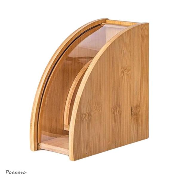 コーヒーペーパーフィルターホルダー スタンド ケース 防水 防塵 竹製 収納ボックス カウンタートッ...