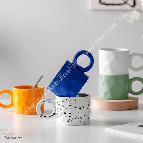 マグカップ コップ コーヒーカップ 陶器 耐熱 耐冷 軽い セラミックス 焼き物 シンプル 北欧 お...