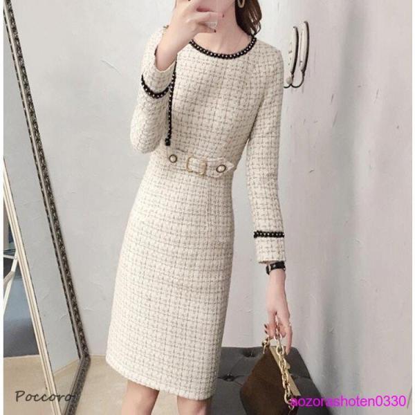 ワンピース レディース きれいめ ロングワンピース 秋 冬 フォーマルワンピース 結婚式 ドレス ツ...