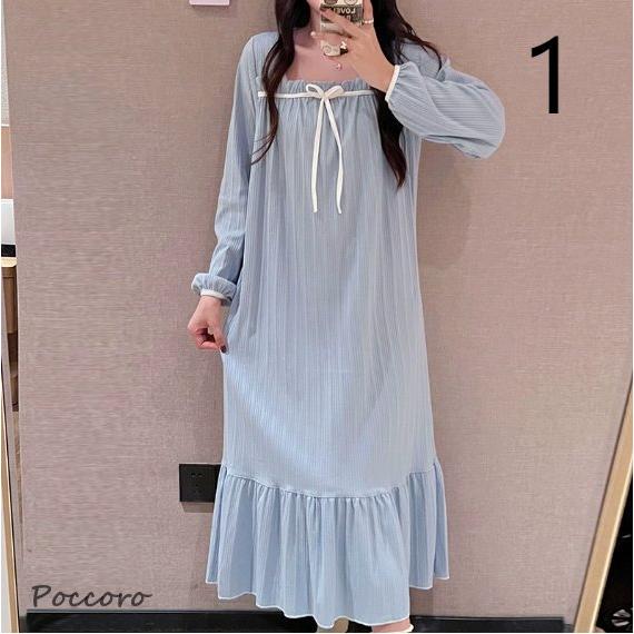 ルームワンピース レディース 部屋着 パジャマ ワンピース ゆったり 体型カバー 大人 可愛い 長袖...