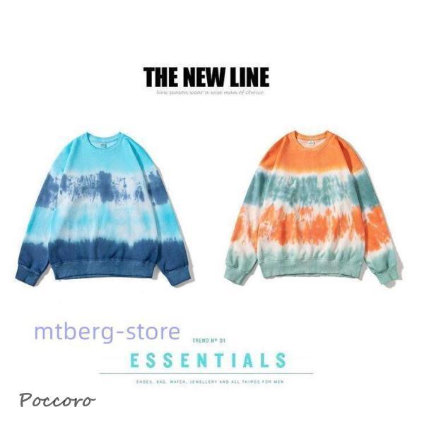 トレーナー ペア お揃い メンズ レディース タイダイ 長袖 トップス カジュアル 絞り染め グラデ...