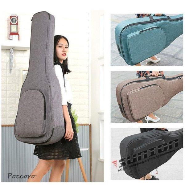 ギターケース ギグバッグ アコギケース セミハードケース アコースティックギターケース41インチ ク...