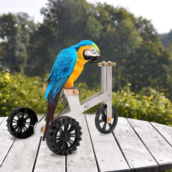 鳥インテリジェンストレーニングおもちゃオウムパズル自転車おもちゃペットオウムバイクおもちゃ鳥足タロン...