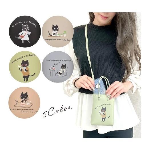 ミニショルダー　猫デザイン　ポシェット　サブバック　猫柄5種