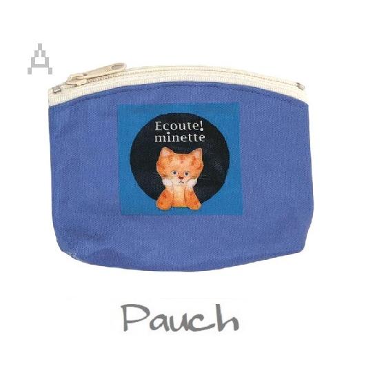ポーチ　小物入れ　Ecoute! ミニポーチ　猫デザイン2種
