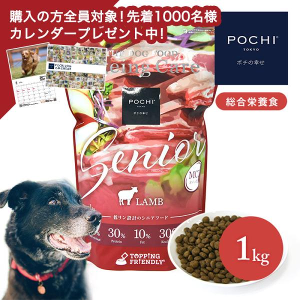 POCHI ザ・ドッグフード エイジングケア シニア ラム 1kg ポチ ポチ ドライフード 総合栄...
