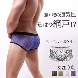 ボクサーパンツ メッシュボクサー メッシュパンツ メンズ 下着 メンズボクサーパンツ シースルー ショート丈 ローライズ スケスケ セクシー 蒸れない 通気性