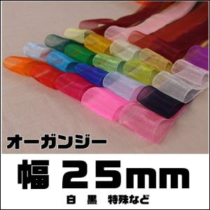 オーガンジー 幅25mm 10ｃｍ 販売 50色ラインナップ