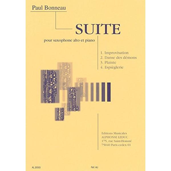 ボノー : 組曲 サクソフォンとピアノのための (サクソフォン、ピアノ) ルデュック出版