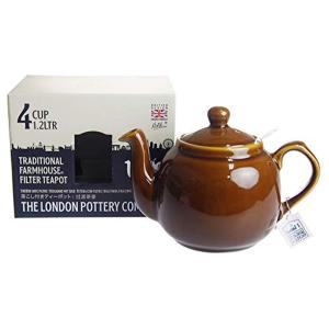 ロンドンポタリー(London Pottery) ファームハウス ティーポット ロッキンガムブラウン 4cup 73240｜pochon-do