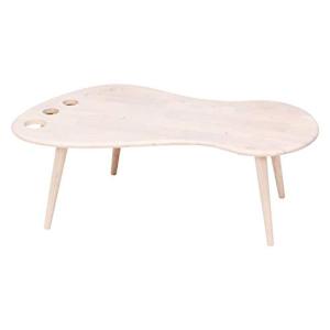 不二貿易 ローテーブル リビングテーブル 幅92.5×奥行51×高さ33cm ホワイトウォッシュ 足形 木製 FOOT Natural Si｜pochon-do