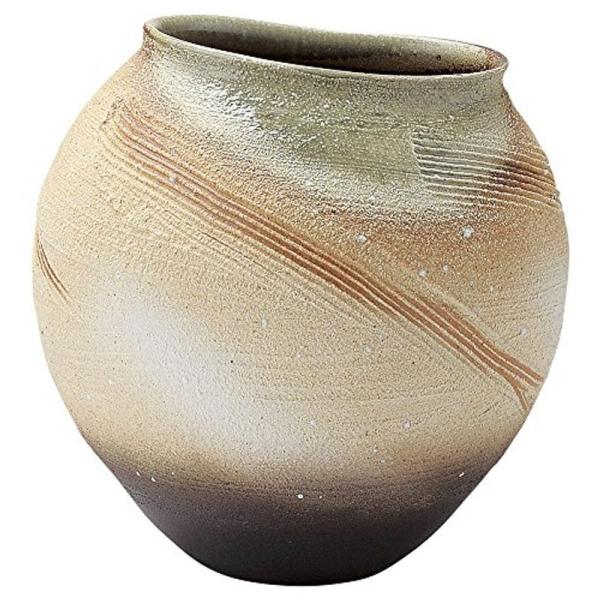 信楽焼 へちもん 花瓶 フラワーベース 大きい ベージュ 遊彩 陶器 MR-1-2602
