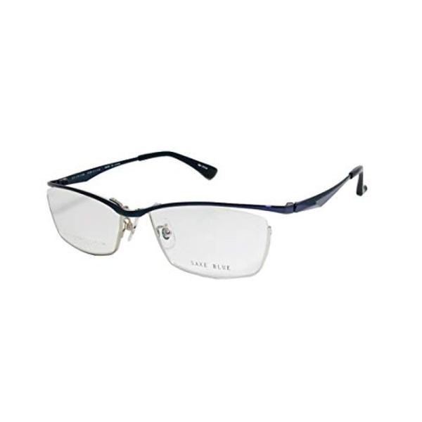 SAXE BLUE ザックスブルー 眼鏡 フレーム SB7114-3-56 ダークブルー シルバー ...