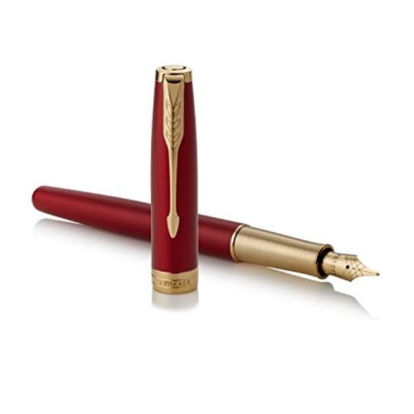 PARKER パーカー 万年筆 F 細字 ソネット レッドGT 1950773 両用式 正規輸入品 ...