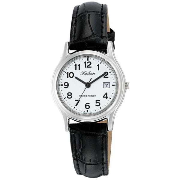 シチズン Q&amp;Q 腕時計 アナログ 防水 日付 革ベルト D015-304 レディース ブラック