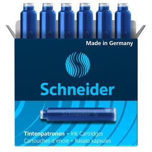 Schneider シュナイダー 万年筆 インクカートリッジ 欧州共通規格 1箱6本入り ブルー BS6603 (ブルー (BS6603-1｜pochon-do