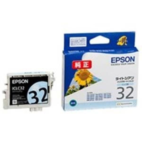 (業務用4セット) EPSON エプソン インクカートリッジ 純正 ICLC32 ライト シアン(青...