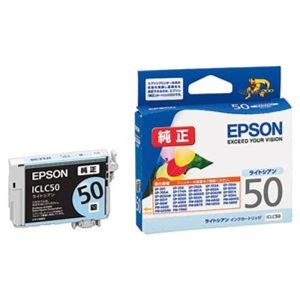 （まとめ） エプソン EPSON インクカートリッジ ライトシアン ICLC50 1個 ×4セット