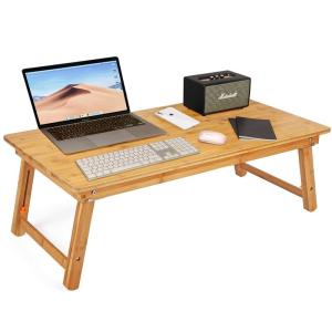 ノートパソコンデスク PCスタンド 傷付きにくい 竹製 ベッドテーブル ローテーブル 座卓・ちゃぶ台 折りたたみ式 高さ調節可能 多機能 万｜pochon-do