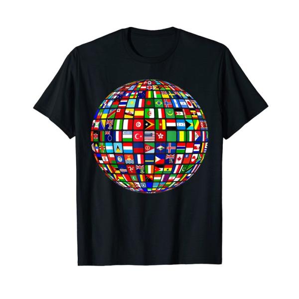 世界の国旗 地球儀 アトラス Tシャツ 世界の国旗 Tシャツ