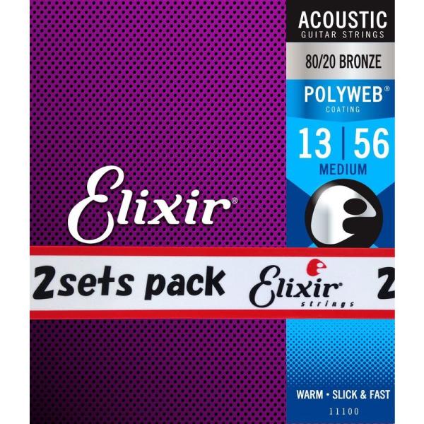 Elixir エリクサー アコースティックギター弦 POLYWEB 80/20ブロンズ Medium...