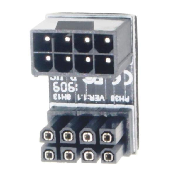オーディオファン PCI-E U字 変換コネクタ 補助電源 方向変換 コネクタ 8ピン (下向き)