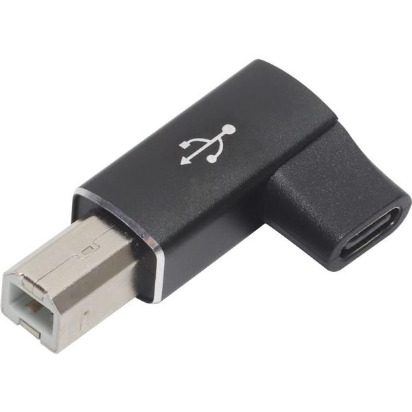 オーディオファン USB変換コネクタ USB2.0 L字型C USB-B (オス) - USB-C ...