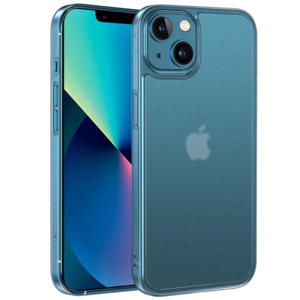 NIMASO ケース iPhone13 用 ケース 強化ガラス 半透明 カバー マットタイプ 指紋防...