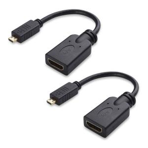 Cable Matters Micro HDMI 変換アダプター マイクロHDMI 変換アダプタ 2本セット 15cm 4K HDR対応 R｜pochon-do