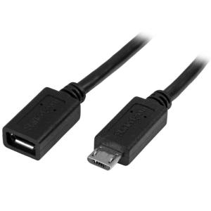 StarTech.com USB Micro-B 延長ケーブル 0.5m オス/メス USBUBEXT50CM｜pochon-do