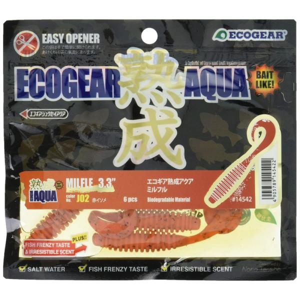 エコギア(Ecogear) ワーム 熟成アクア ミルフル 3.3インチ 82mm 赤イソメ J02 ...
