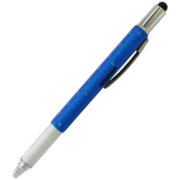便利な6つの機能 6in1 多機能ペン ボールペン スタイラスペン ものさし 水平器 プラスドライバ...