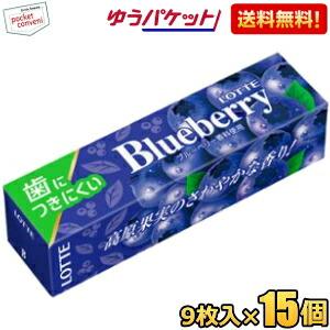 ゆうパケット送料無料 ロッテ 9枚 歯につきにくい ブルーベリーガム 15個入 ポイント利用 爆買