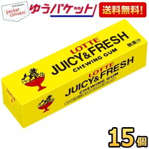 ゆうパケット送料無料 ロッテ 9枚 ジューシー＆フレッシュガム 15個入 板ガム｜pocket-cvs