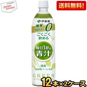 送料無料 伊藤園 ごくごく飲める毎日1杯の青汁 無糖 900gペットボトル 24本(12本×2ケース...