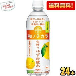 送料無料 ダイドー 和ノチカラ 旬搾り ゆず炭酸水 500mlペットボトル 24本入 スパークリング...