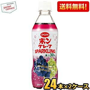 送料無料 えひめ飲料 POM（ポン） グレープスパークリング 410mlペットボトル 48本(24本...