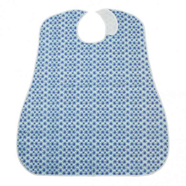 防水エプロン パンジー ブルー 80×90cm 食事用エプロン 介護用品 洗濯可