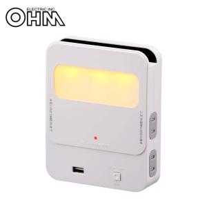 OHM 拡張コンセント 寝室用 4個口+USB HS-TU4BR1-W｜pocketcompany