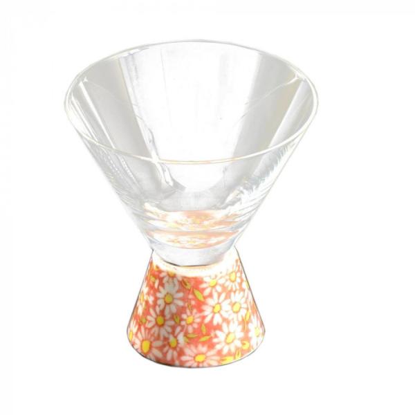 有田焼 酒グラス 台形 赤小菊 80cc 華やか和柄 ガラス 磁器 酒器 日本酒グラス 日本製