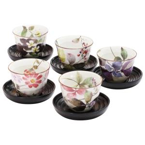 煎茶碗 セット 5客　煎茶碗セット おしゃれ　茶托 湯呑