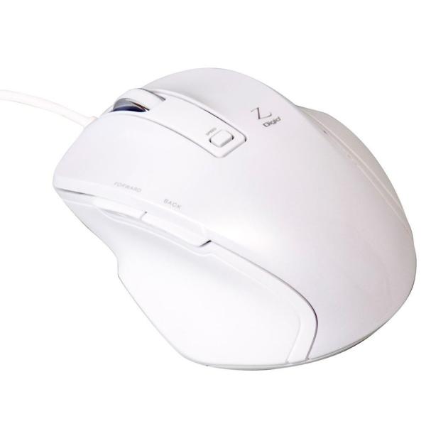 有線マウス ホワイト 小型 5ボタン BlueLED 1600dpi 使いやすい 1個