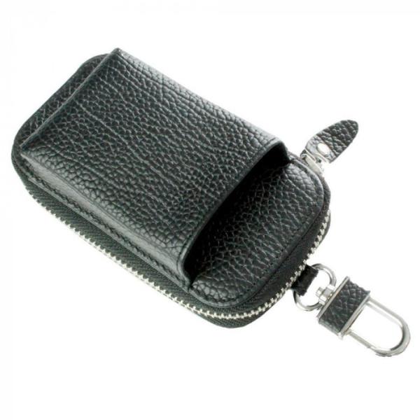 加熱式タバコケース ブラック 本革 カラビナ付 タバコ入れ付 レザー