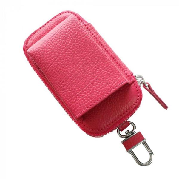 加熱式タバコケース ピンク 本革 カラビナ付 タバコ入れ付 オーサム