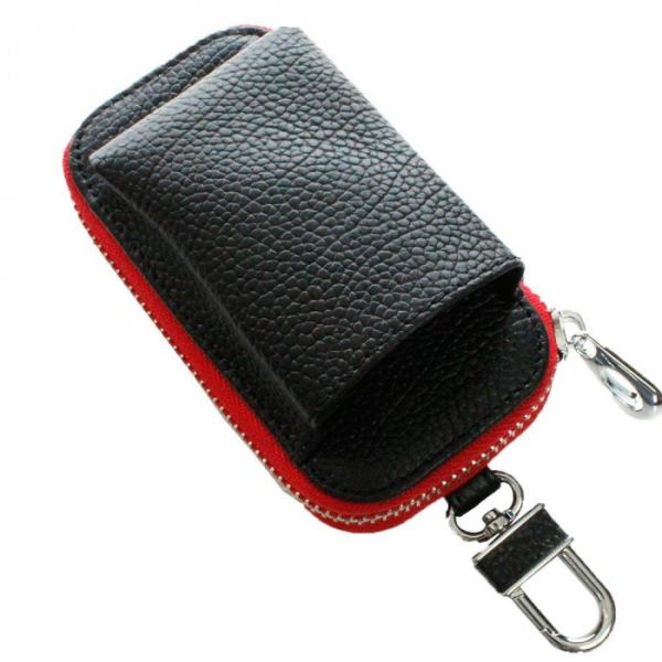 加熱式タバコケース ブラック×レッド カラビナ付 収納ポーチ 携帯