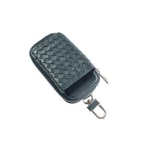 加熱式タバコケース 本革 クロスシリーズ ネイビー カラビナ付き 収納ポーチ 紺色