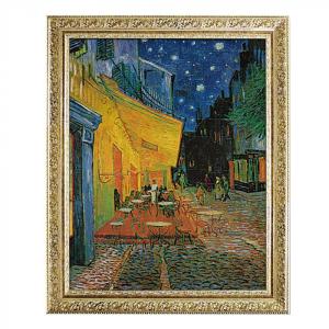 原寸複製画 ゴッホ 夜のカフェテラス 原寸 額縁付き 額縁サイズ縦870mm