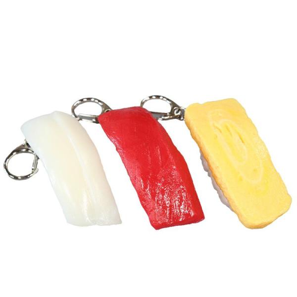 寿司キーホルダー 3個セット いか まぐろ 玉子 食品サンプル お土産 日本 補足