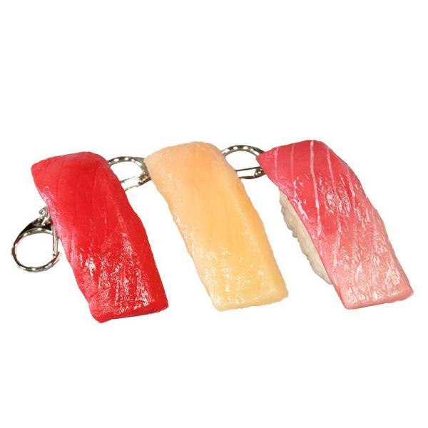 寿司キーホルダー 3個セット まぐろ三昧 食品サンプル リアル 日本職人手作り