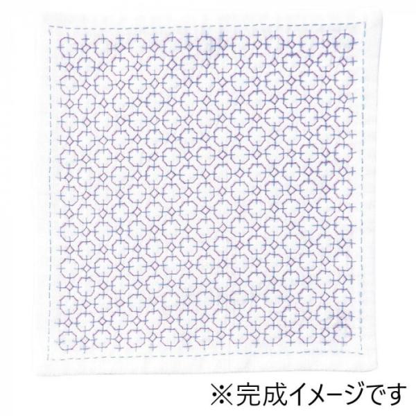 刺し子のハンカチ キット 紫陽花柄 3重ガーゼ 防臭 針 糸 セット 日本製